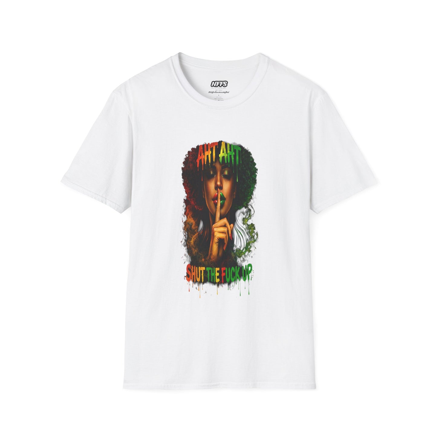Cultural Pride — Woman Finger to Lips Graphic Tee ("Shut The F*** Up")