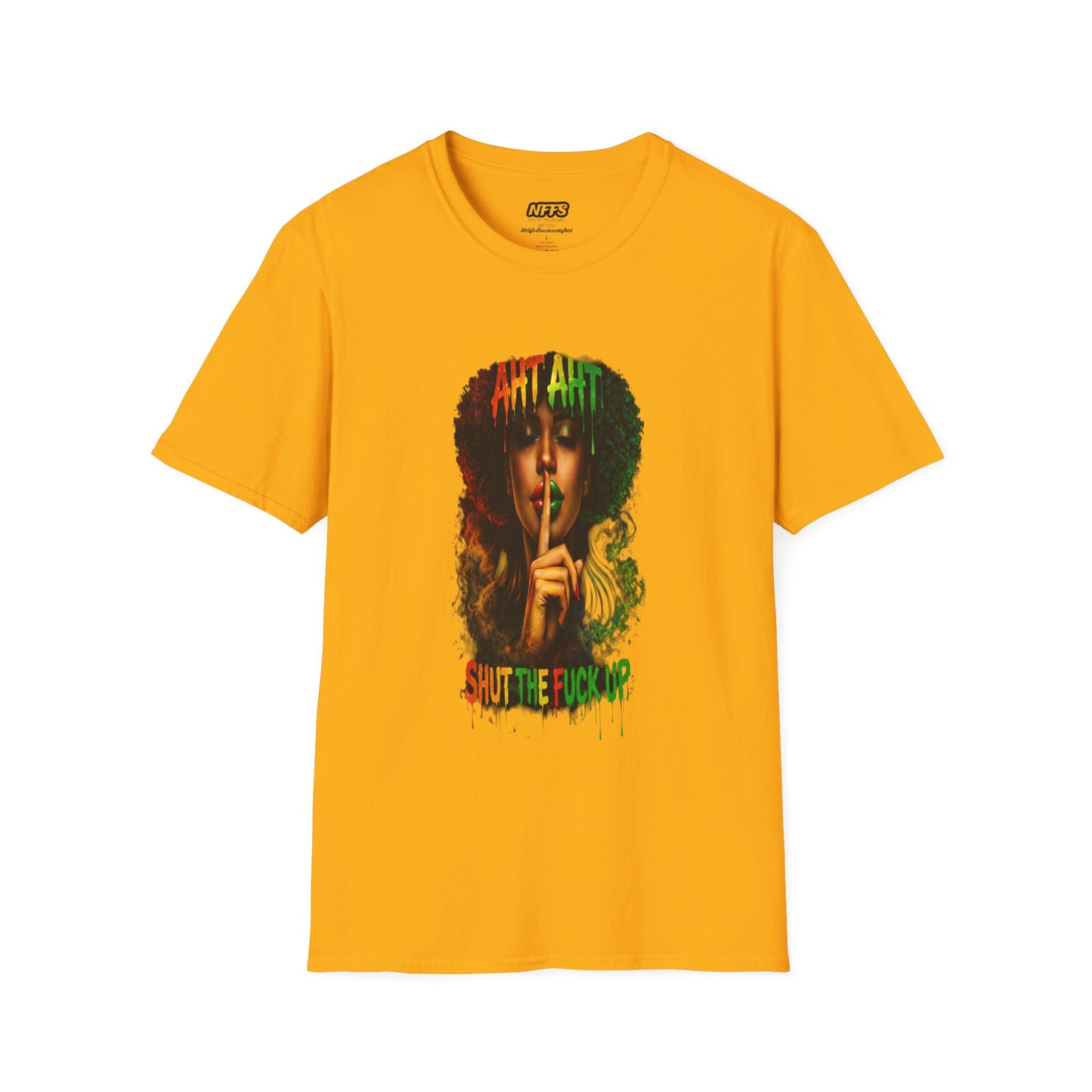 Cultural Pride — Woman Finger to Lips Graphic Tee ("Shut The F*** Up")