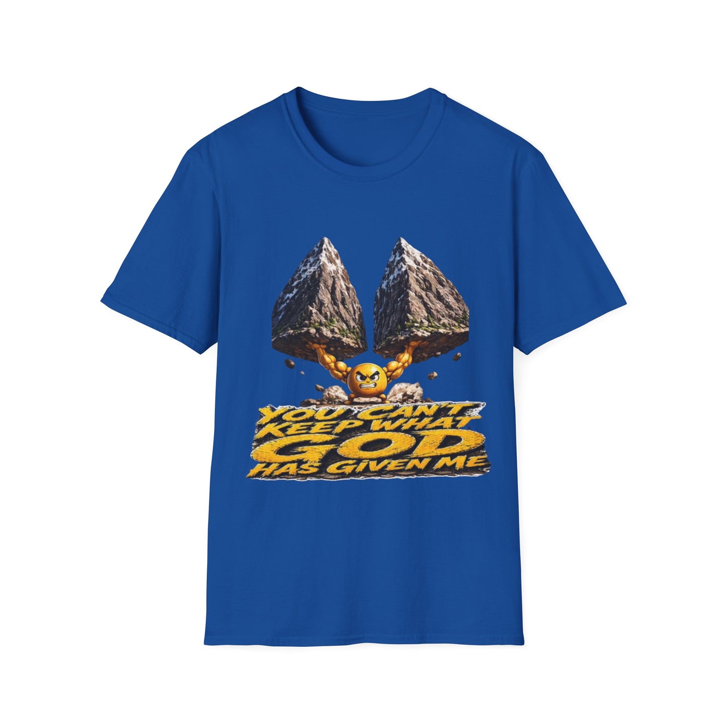 Graphic T-Shirt — 'You Can't Keep What God Has Given Me' Mountain Shield Design