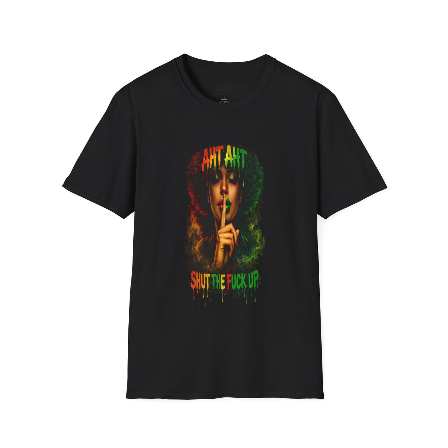 Cultural Pride — Woman Finger to Lips Graphic Tee ("Shut The F*** Up")