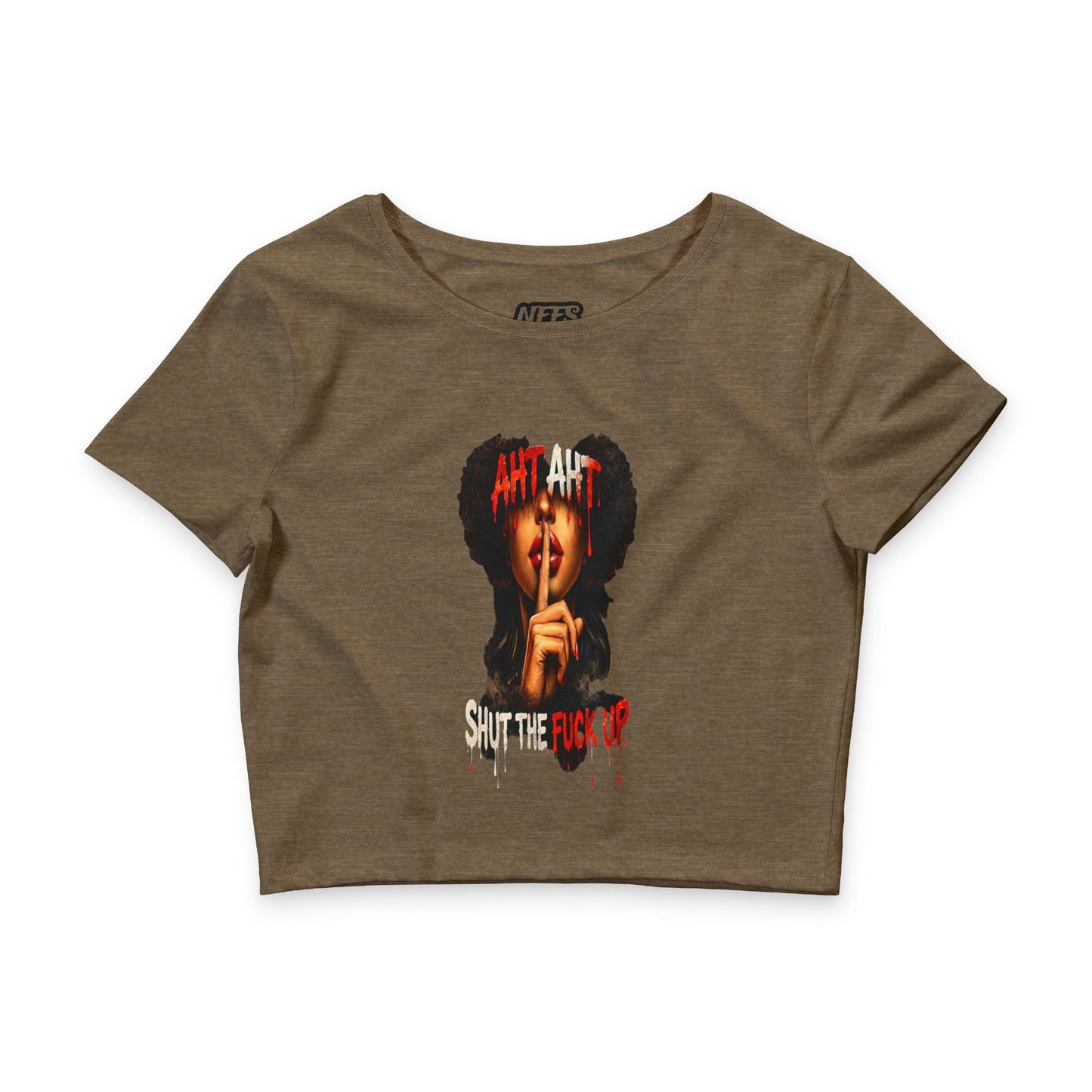 Cropped Tee — Aht Aht Shut The F*ck Up Graphic Crop Top