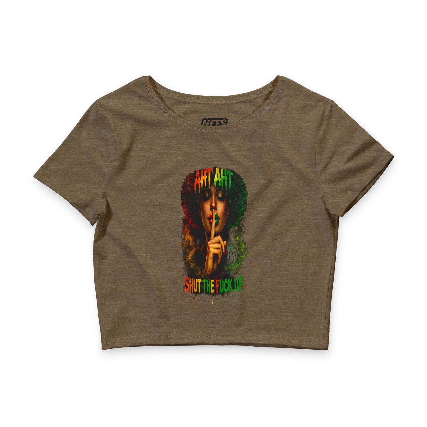 Cultural Pride Crop Tee — "Shut The F*ck Up" Graphic