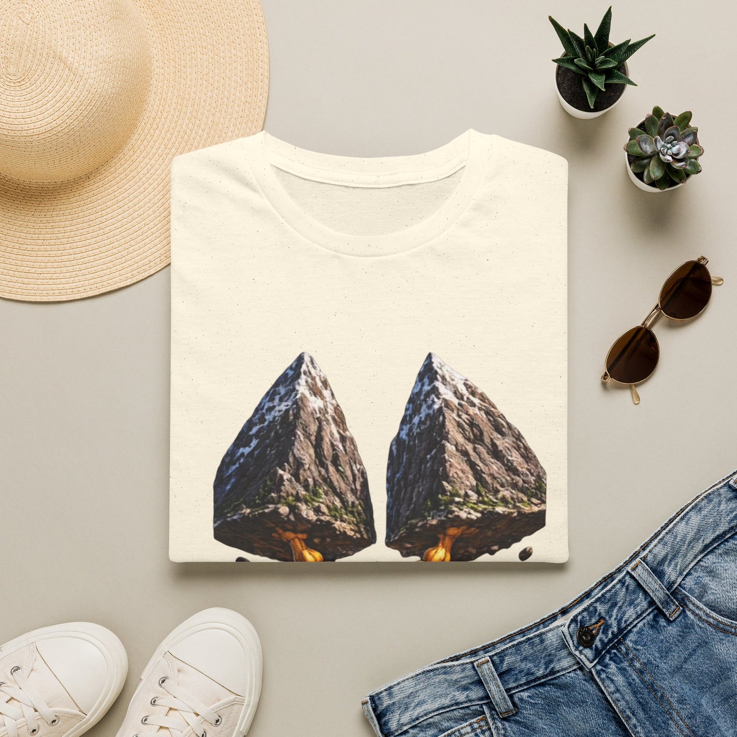 Graphic T-Shirt — 'You Can't Keep What God Has Given Me' Mountain Shield Design