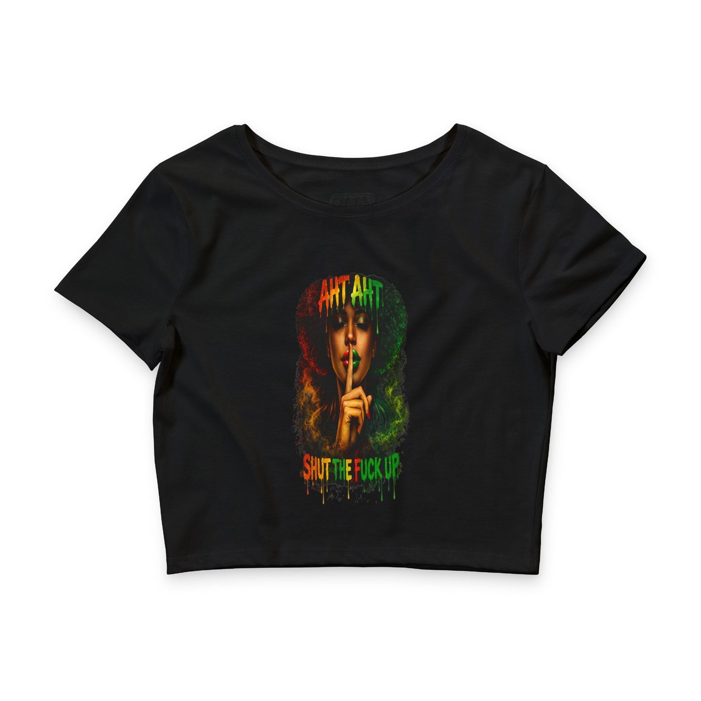 Cultural Pride Crop Tee — "Shut The F*ck Up" Graphic