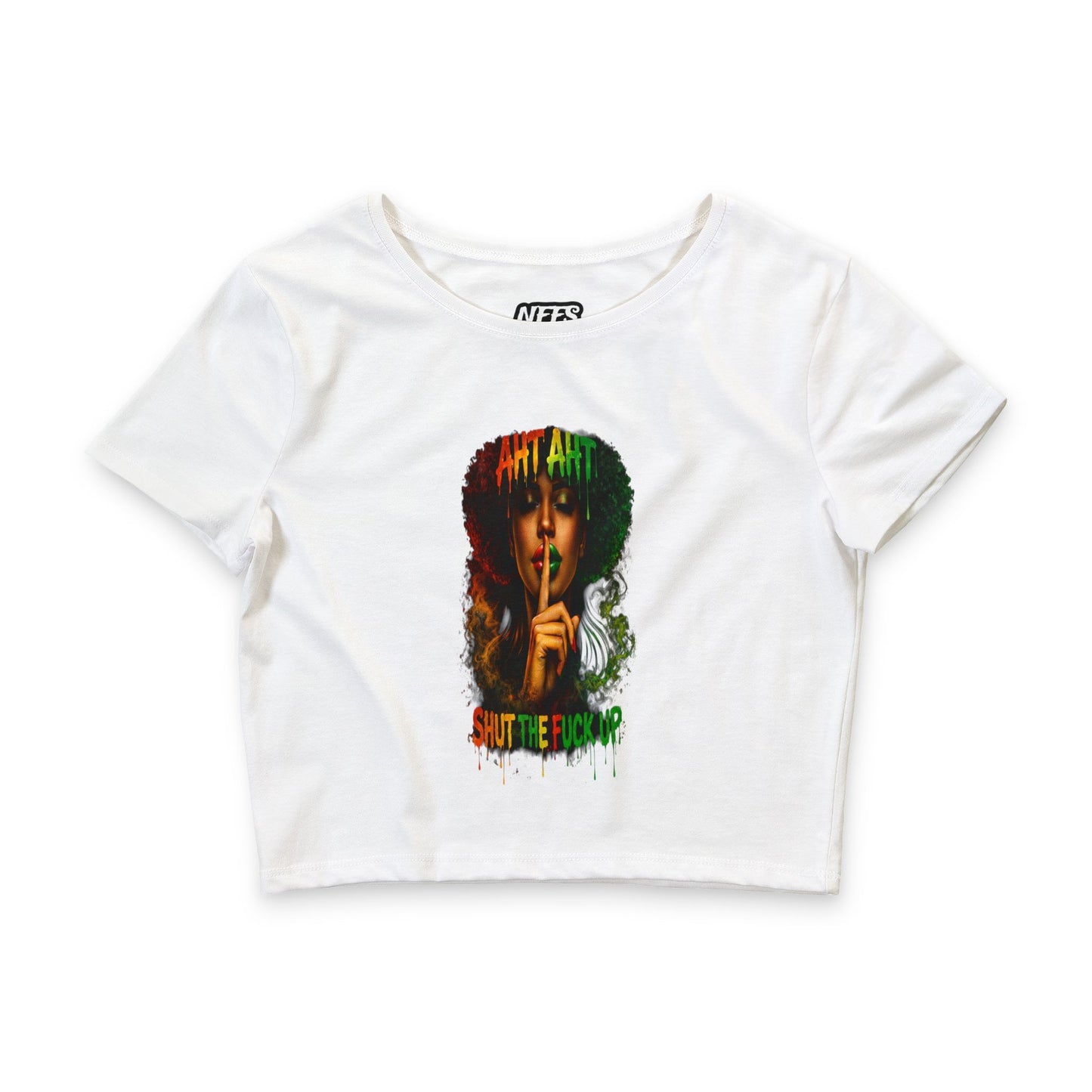 Cultural Pride Crop Tee — "Shut The F*ck Up" Graphic